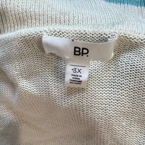 NWOT BP Pointelle Cotton Polo Sweater in Ivory‎ Dove (3X) - Picture 7 of 8